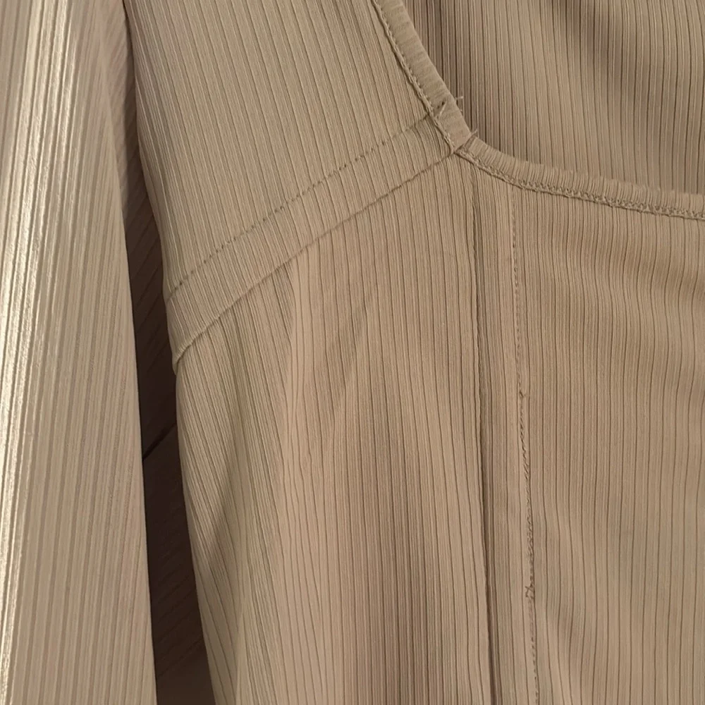 Lulus Corset Top - Women’s Shirt - Long Sleeve Shirt - Crop Top - Gifts - Tan - Picture 3 of 6